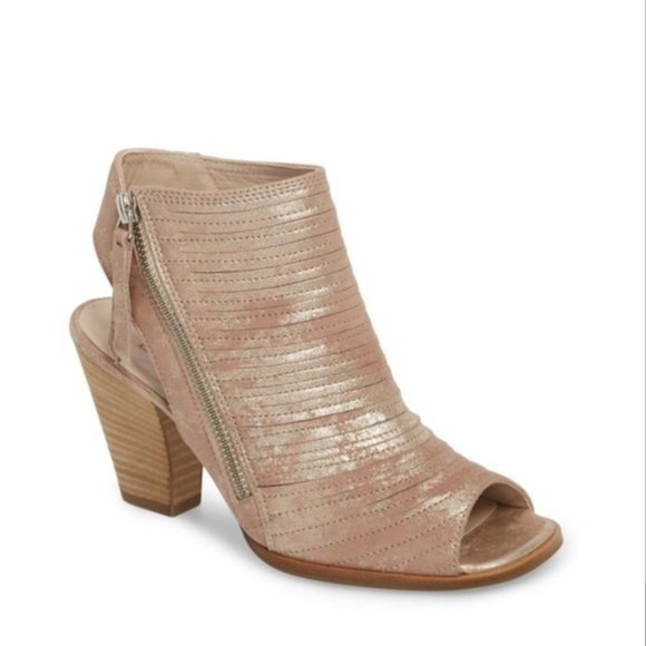 Paul Green Shoes - Paul Green Cayanne Leather Peep-Toe Sling-Back Bootie Heels